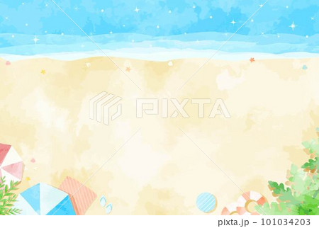 優しい手がkの海と砂浜の背景イラスト 101034203