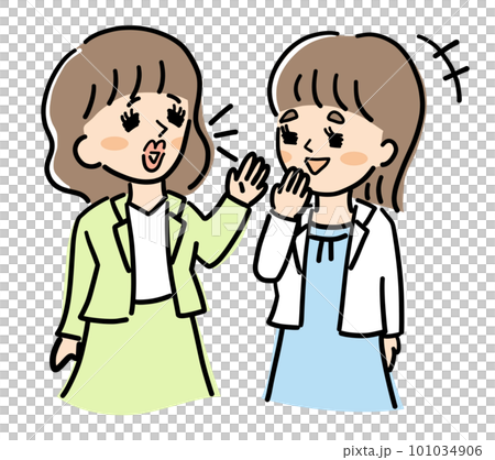 Women talking with a smile 101034906