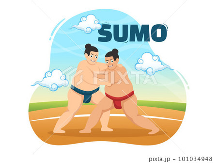 Sumo Wrestler Illustration with Fighting Japanese Traditional Martial Art and Sport Activity in Flat Cartoon Hand Drawn Landing Page Templates Sumo Wrestler Illustration with Fighting Japanese Traditional Martial Art and Sport Activity in Flat Cartoon Hand Drawn Landing Page Templates 101034948