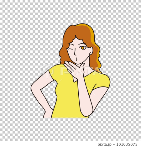 投げキッス　女性 101035075