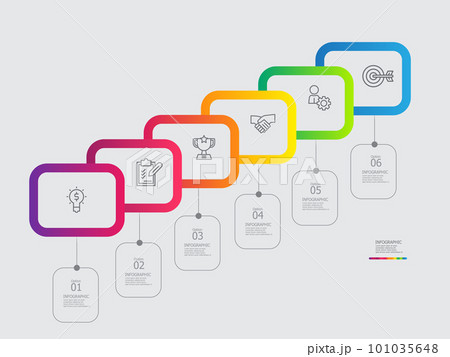 horizontal steps timeline infographic element report background 101035648
