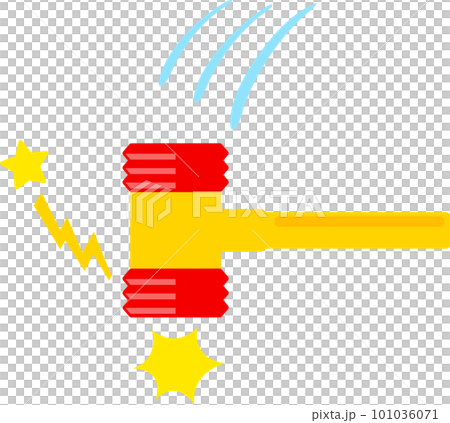A toy hammer being swung down A toy hammer being swung down 101036071