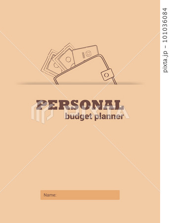 Cover of the personal monthly budget planner, vector illustration 101036084