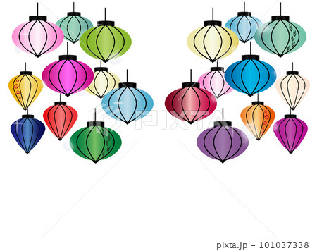 カラフルなランタン 101037338