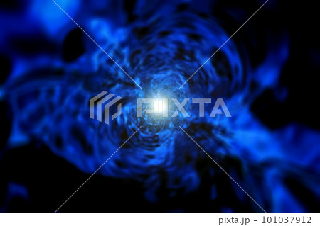 宇宙空間のワープをイメージした背景素材（ワームホール ・ブラックホールのイメージ） 101037912