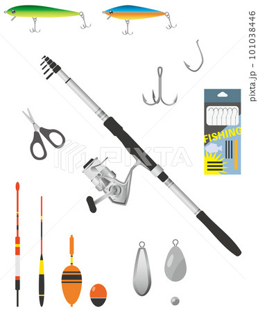 釣り用品のイメージイラストセット 釣り用品のイメージイラストセット 101038446