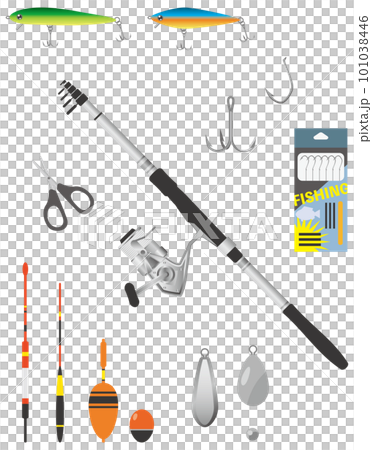 釣り用品のイメージイラストセット 釣り用品のイメージイラストセット 101038446