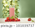 smoothie of berries on the table in the garden 101039737