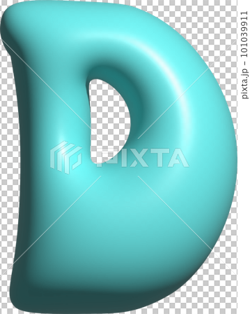 Blue balloon letter D capital, 3D alphabet. 101039911