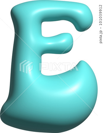 Blue balloon letter E capital, 3D alphabet. 101039912