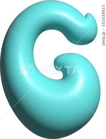 Blue balloon letter G capital, 3D alphabet. Blue balloon letter G capital, 3D alphabet. 101039915