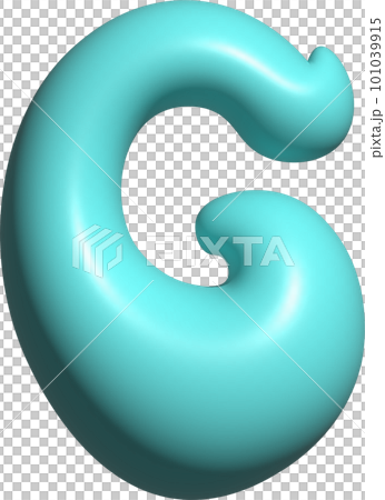 Blue balloon letter G capital, 3D alphabet. Blue balloon letter G capital, 3D alphabet. 101039915
