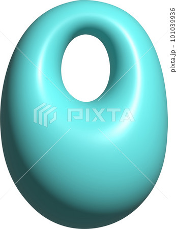 Blue balloon letter O capital, 3D alphabet. Blue balloon letter O capital, 3D alphabet. 101039936
