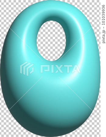 Blue balloon letter O capital, 3D alphabet. Blue balloon letter O capital, 3D alphabet. 101039936