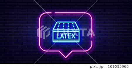 Neon light speech bubble. Mattress line icon. Orthopedic latex pad sign. Breathable sleep bed symbol. Neon light background. Latex mattress glow line. Brick wall banner. Vector Neon light speech bubble. Mattress line icon. Orthopedic latex pad sign. Breathable sleep bed symbol. Neon light background. Latex mattress glow line. Brick wall banner. Vector 101039966