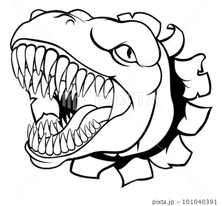 Dinosaur T Rex or Raptor Cartoon Mascot Dinosaur T Rex or Raptor Cartoon Mascot 101040391