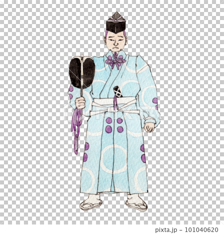 Referee sumo wrestling watercolor ukiyo-e style illustration 101040620