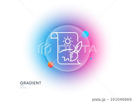Creative painting brush line icon. Gradient blur button with glassmorphism. Creativity sign. Graphic art symbol. Transparent glass design. Creative painting line icon. Vector Creative painting brush line icon. Gradient blur button with glassmorphism. Creativity sign. Graphic art symbol. Transparent glass design. Creative painting line icon. Vector 101040669