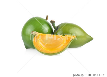 Egg fruit, Canistel, Yellow Sapote (Pouteria campechiana (Kunth) Baehni) isolated on white background Egg fruit, Canistel, Yellow Sapote (Pouteria campechiana (Kunth) Baehni) isolated on white background 101041163