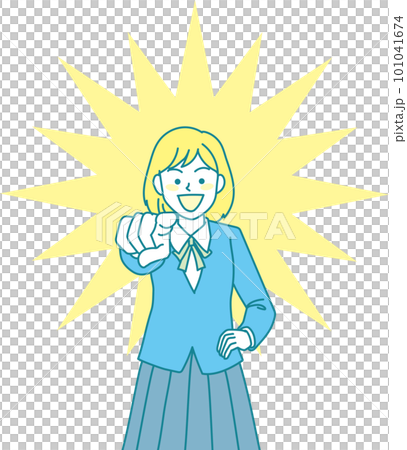 初中生指點_制服少女指前_帶底色 101041674