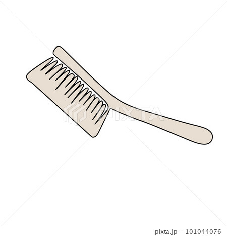 Cleaning brush icon, contour vector icon Web icon is a simple vector thin line icon. Brush with one continuous line 101044076