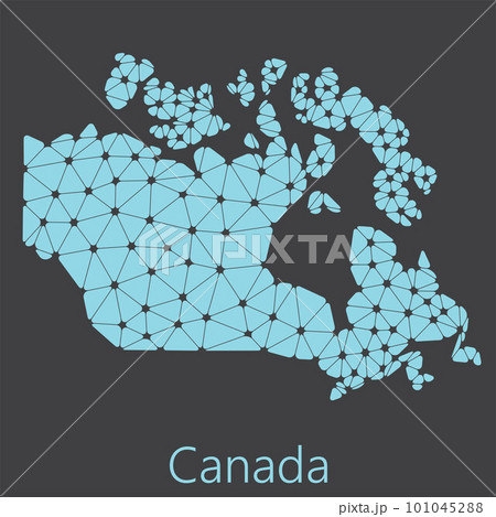 Vector low polygonal Canada map. 101045288