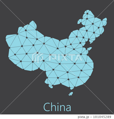 Vector low polygonal China map. 101045289