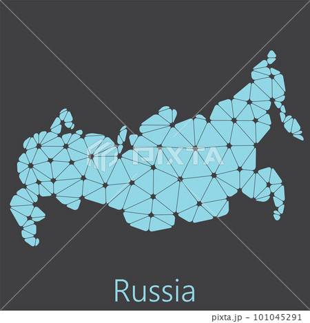 Vector low polygonal Russia map. Vector low polygonal Russia map. 101045291
