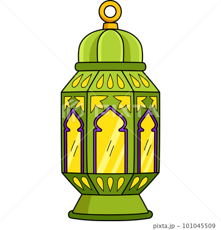 Ramadan Lantern Cartoon Colored Clipart  101045509