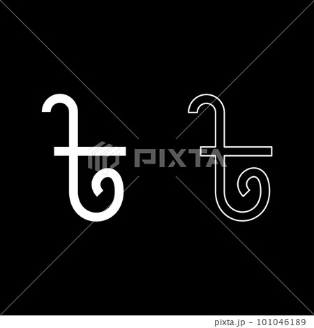 Taka Bangladesh Bengali rupee sign money currency symbol bangladeshi money BDT set icon white color vector illustration image solid fill outline contour line thin flat style 101046189