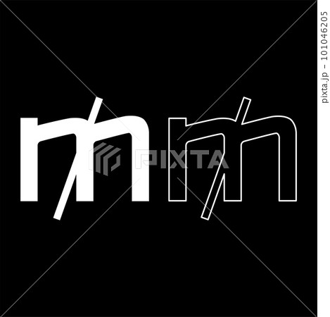 Mill sign currency symbol set icon white color vector illustration image solid fill outline contour line thin flat style 101046205