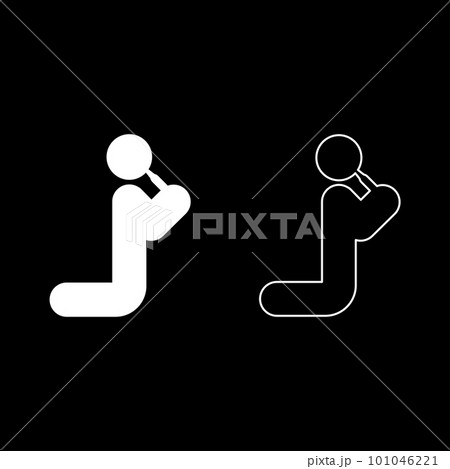 Man drinking alcohol from bottle of beer wine drunk people concept stick use beverage drunkard booze stands on the knees set icon white color vector illustration image solid fill outline contour line Man drinking alcohol from bottle of beer wine drunk people concept stick use beverage drunkard booze stands on the knees set icon white color vector illustration image solid fill outline contour line 101046221