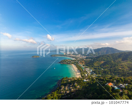 Aerial view from Kata & Karon beach viewpoint, Phuket, Thailand. 101047774