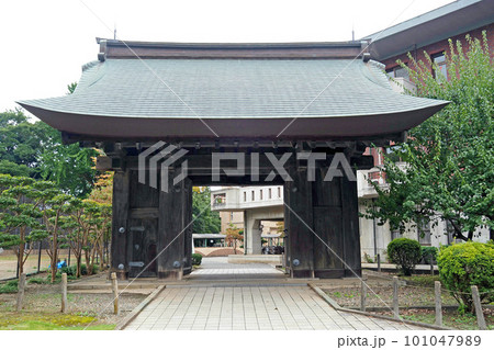 水戸城跡の本丸跡に残る薬医門【茨城県水戸市】 101047989