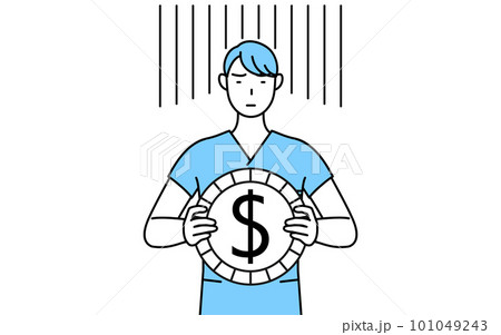 為替差損やドル安のイメージ、男性看護師、理学療法士、作業療法士、言語聴覚士、看護助手 為替差損やドル安のイメージ、男性看護師、理学療法士、作業療法士、言語聴覚士、看護助手 101049243