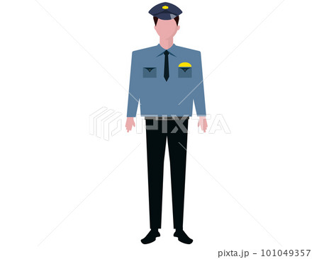 全身の警察官のイラスト 警察 若いお巡りさん ベクター	 101049357