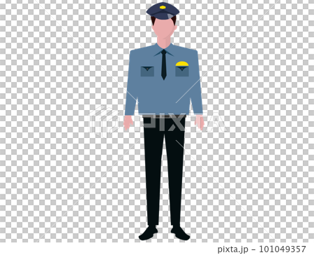 全身の警察官のイラスト 警察 若いお巡りさん ベクター	 101049357