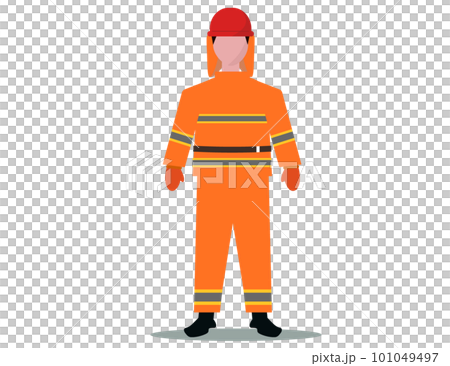 消防士 全身 ベクターイラスト	 101049497