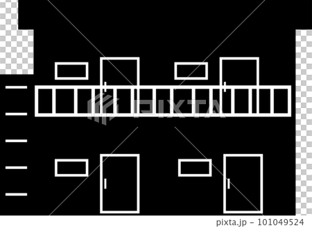 simple monochrome illustration of an apartment simple monochrome illustration of an apartment 101049524
