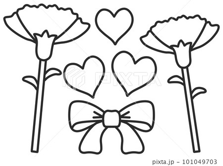 母の日なぬりえ 101049703