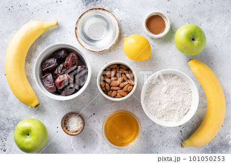 flat lay composition with ingredients for vegan baking flat lay composition with ingredients for vegan baking 101050253
