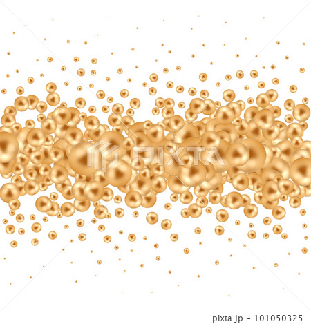 Group of golden spheres of different diameters. 3D illustration. eps 10 101050325