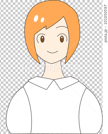 upper body of a woman in a white shirt upper body of a woman in a white shirt 101050597