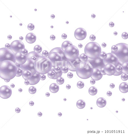 Scattered floating colored spheres on a vibrant background - 3D render. Purple color balls. eps 10 101051911