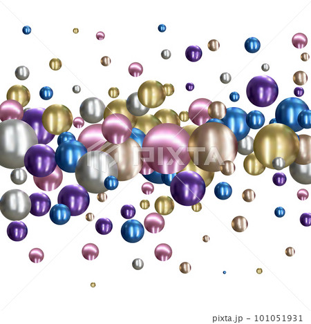 Elegant 3D Pearls. Pearl Beads. Treasure realistic design. eps 10 101051931