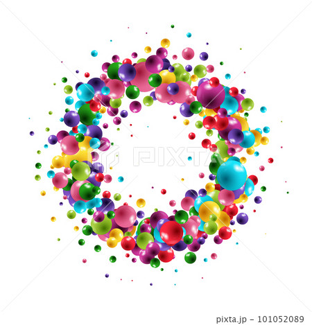 Colorful balls background. background made with gradient meshes. Background design for banner, poster, flyer, card, postcard, cover, brochure. eps 10 101052089