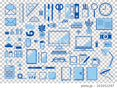 簡單的文具和電腦圖標集工作PC文具辦公學習 101052297