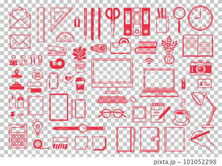 簡單的文具和電腦圖標集工作PC文具辦公學習 101052298