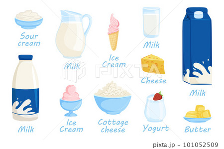 Dairy product set vector illustration 101052509