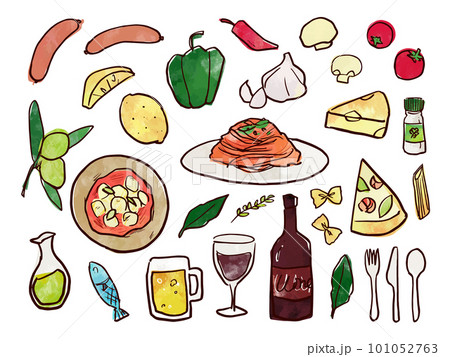  イタリアン料理のイラスト – #イタリア フランスの人気イラストやマンガ – PJAK Bildidee 